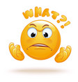 emoji raises his hands and asks a question vector image