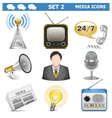 media icons set 2 vector image vector image