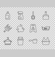 set line towel on hanger basin with shirt toilet vector image