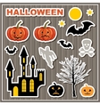 set of stickers halloween lock bats pumpkin vector image