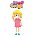 dry cough font design with a girl wearing medical vector image
