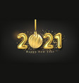 happy new year background with realistic gold vector image