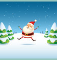 cute and happy santa claus - winter landscape vect vector image vector image