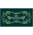 art nouveau classic label floral swirl ornament vector image