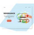 insurance website landing page design vector image
