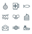 set of 9 holiday icons includes toffee candy vector image vector image