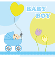 Baby boy birthday card Royalty Free Vector Image