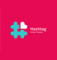 hashtag symbol heart logo icon design template vector image vector image