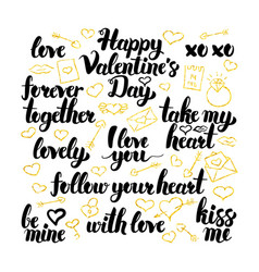Valentines Day type text calligraphic Royalty Free Vector