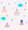 winter hand drawn home snowflakes seamless pattern vector image vector image