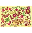 colored valentines day doodle set vector image vector image