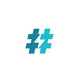 hashtag symbol lightning logo icon design vector image