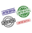 damaged textured limited edition stamp seals vector image