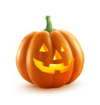 realistic halloween pumpkin with candle vector image