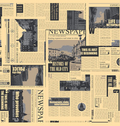Abstract seamless pattern on a newspaper theme Vector Image