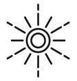 sun icon in linear style shining star rays vector image vector image