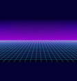 synthwave background template retro futuristic vector image