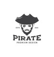 vintage man with beard pirates logo design vector image vector image