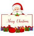 a santa holding christmas banner vector image