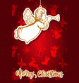 angel flies and plays trumpet religious vector image vector image