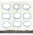 hand drawn speech bubbles vector image vector image