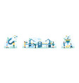 digital marketing strategy set tiny people work vector image