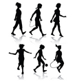 little girl silhouettes vector image