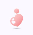 pregnant mother and baheart shaped symbol vector image