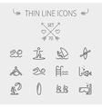 sports thin line icon set vector image