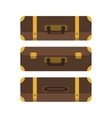 set of three suitcases view from above vector image vector image