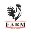 agriculture and poultry farm rooster icon vector image