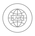globe with live sign line icon vector image