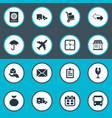 set of simple surrender icons vector image vector image