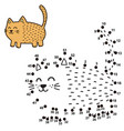 connect the dots and draw a funny fat cat vector image vector image
