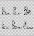 set floral corner design swirl ornament vector image