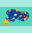 back to school backpack with speech bubble vector image vector image