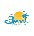 beach and island logo design vector image