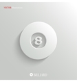 billiard icon - white app button vector image vector image