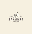 fruit banana with creative pencil line logo vector image