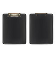 mock up black clipboard front and back side vector image