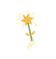 colorful icon of fairy s wand with big golden star vector image