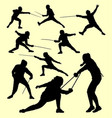 fencing sport silhouette vector image