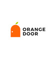 orange door fruit logo icon vector image