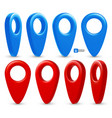 3d location pins set vector image vector image