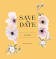 botanical anemonies wedding invitation card vector image vector image