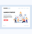 launch startup website landing page vector image vector image