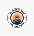 retro seal emblem badge sun of mountain bike logo vector image vector image