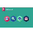 web apps geometric flat icons set vector image vector image