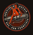 coloured of a devil girl on spark plug vector image vector image