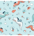 cute funny fantasy seamless dragon vector image